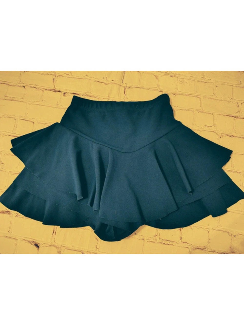 Stylewise Royal Blue Tiered Ruffle Mini Skirt Elastic Waist Stretchy